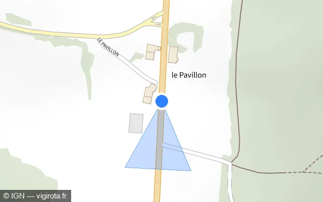 Vue plan de l'emplacement du radar tourelle à Alièze sur D 52