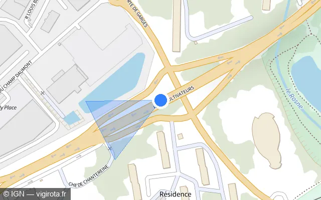 Vue plan de l'emplacement du radar tourelle à Sarcelles sur Rue des Cultivateurs / D 316