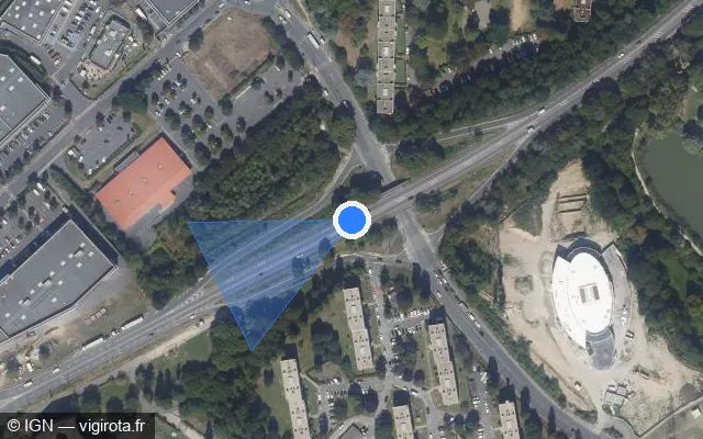 Vue satellite de l'emplacement du radar tourelle à Sarcelles sur Rue des Cultivateurs / D 316