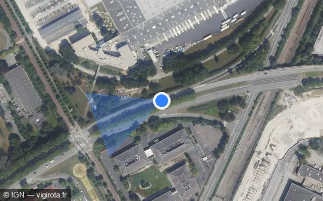 Vue satellite de l'emplacement du radar tourelle à Tremblay-en-France sur Boulevard André Citroën / D 40
