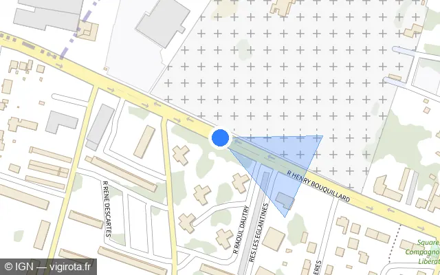 Vue plan de l'emplacement du radar tourelle à Nevers sur Rue Henry Bouquillard / D 40