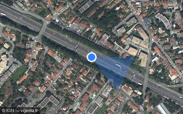 Vue satellite de l'emplacement du radar fixe à Toulouse sur A 620 / E 80 / Périphérique Extérieur