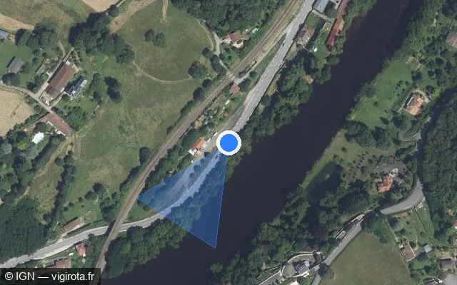 Vue satellite de l'emplacement du radar tourelle à Condat-sur-Vienne sur Route de Périgueux / N 21