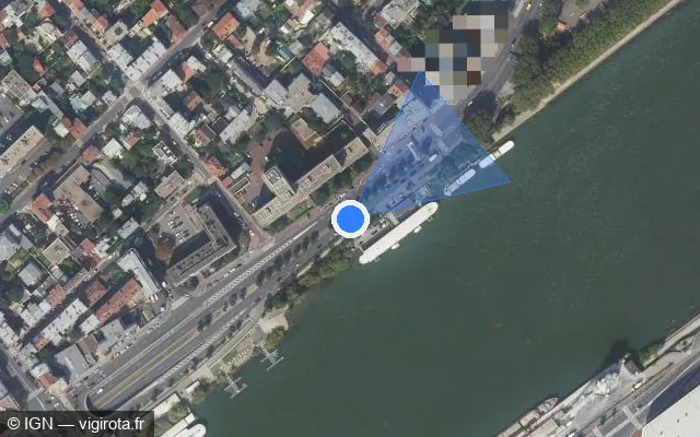Vue satellite de l'emplacement du radar fixe à Clichy sur D 7