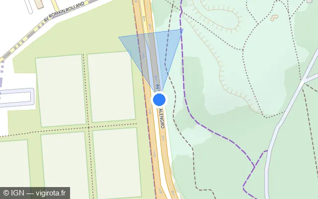 Vue plan de l'emplacement du radar fixe à La Courneuve sur Avenue Roger Salengro / D 901