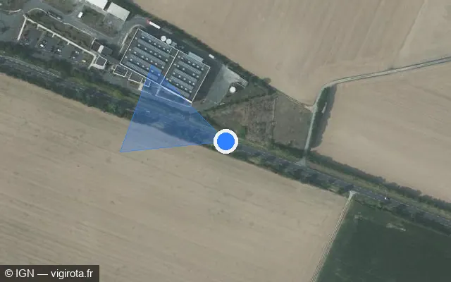 Vue satellite de l'emplacement du radar tourelle à La Jarrie sur D 939