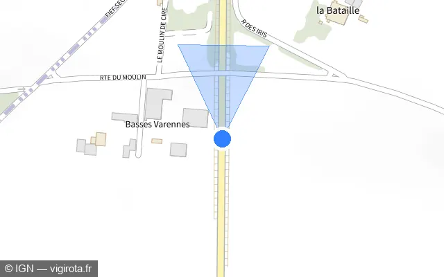 Vue plan de l'emplacement du radar tourelle à Ciré-d'Aunis sur D 5