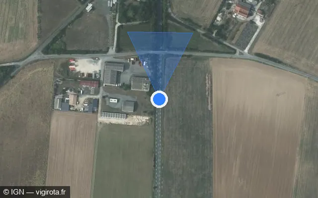 Vue satellite de l'emplacement du radar tourelle à Ciré-d'Aunis sur D 5