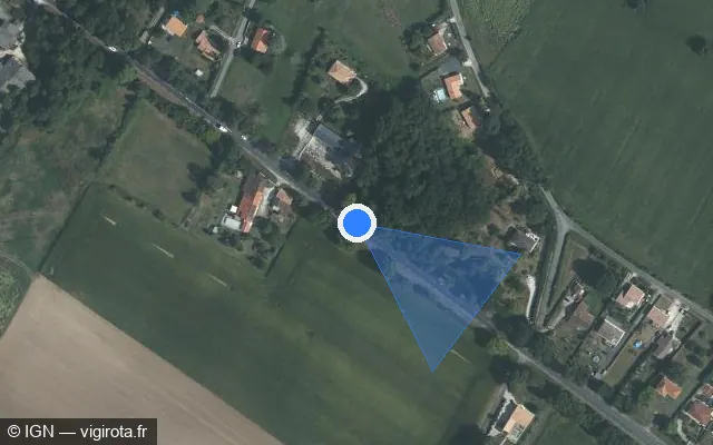 Vue satellite de l'emplacement du radar tourelle à Saint-Georges-des-Coteaux sur D 137