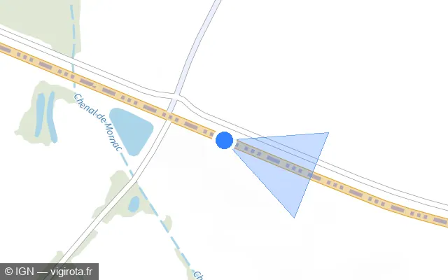 Vue plan de l'emplacement du radar tourelle à Saint-Sulpice-de-Royan sur D 14
