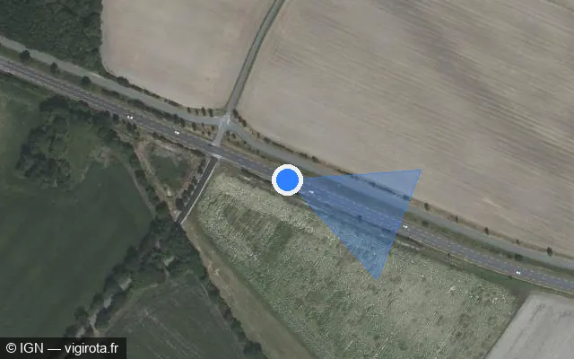 Vue satellite de l'emplacement du radar tourelle à Saint-Sulpice-de-Royan sur D 14