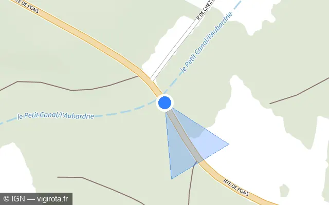 Vue plan de l'emplacement du radar tourelle à Saint-André-de-Lidon sur Route de Pons / D 732