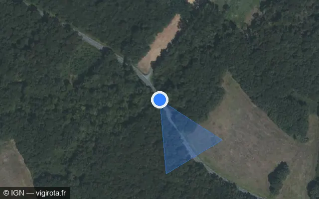 Vue satellite de l'emplacement du radar tourelle à Saint-André-de-Lidon sur Route de Pons / D 732