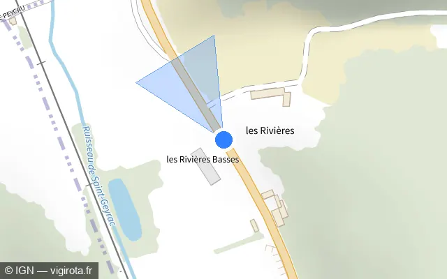 Vue plan de l'emplacement du radar tourelle à Saint-Pierre-de-Chignac sur Route de Sarlat / D 710