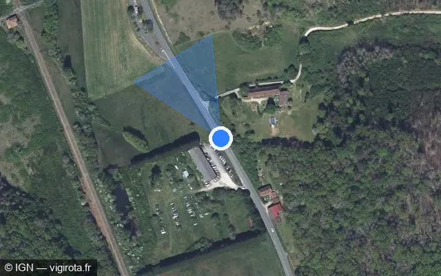 Vue satellite de l'emplacement du radar tourelle à Saint-Pierre-de-Chignac sur Route de Sarlat / D 710