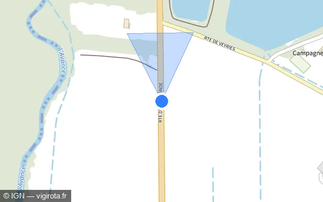 Vue plan de l'emplacement du radar tourelle à Labastide-Castel-Amouroux sur Route de Marmande / D 933