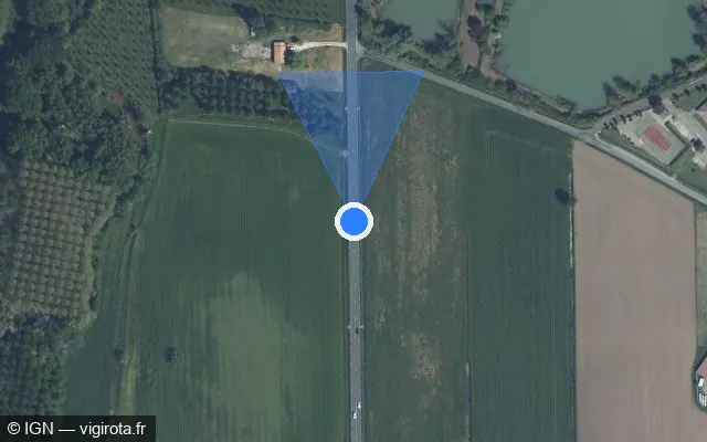 Vue satellite de l'emplacement du radar tourelle à Labastide-Castel-Amouroux sur Route de Marmande / D 933