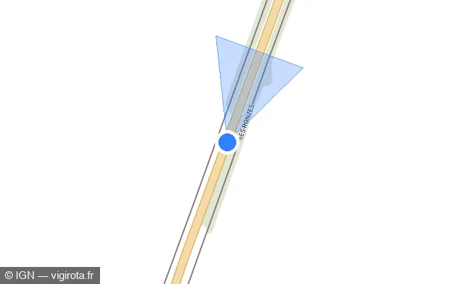 Vue plan de l'emplacement du radar tourelle à Aubiat sur D 2009