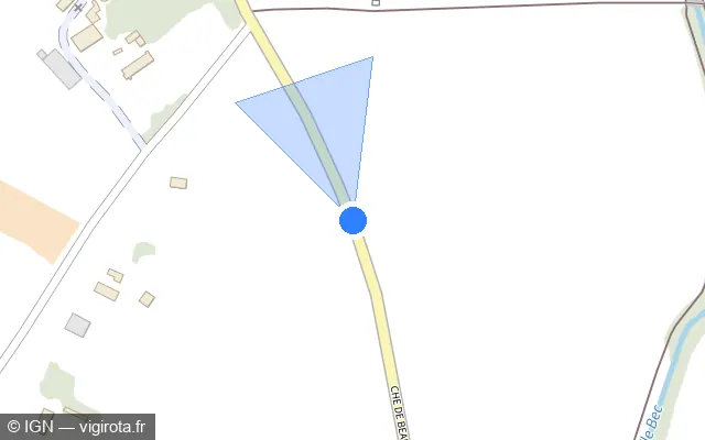 Vue plan de l'emplacement du radar tourelle à Aubière sur Chemin de Beaulieu / M 772