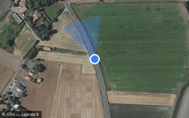 Vue satellite de l'emplacement du radar tourelle à Aubière sur Chemin de Beaulieu / M 772