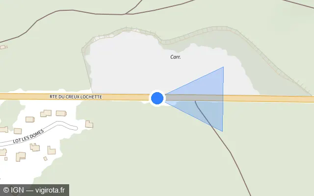 Vue plan de l'emplacement du radar tourelle à Saint-Ours sur D 943