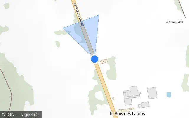 Vue plan de l'emplacement du radar tourelle à Jozerand sur D 2144