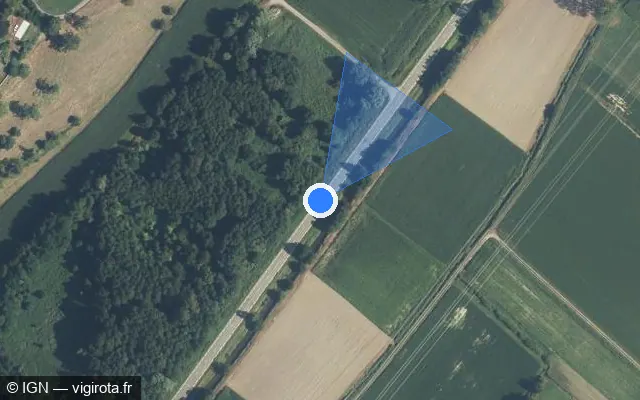 Vue satellite de l'emplacement du radar tourelle à Betton-Bettonet sur D 925