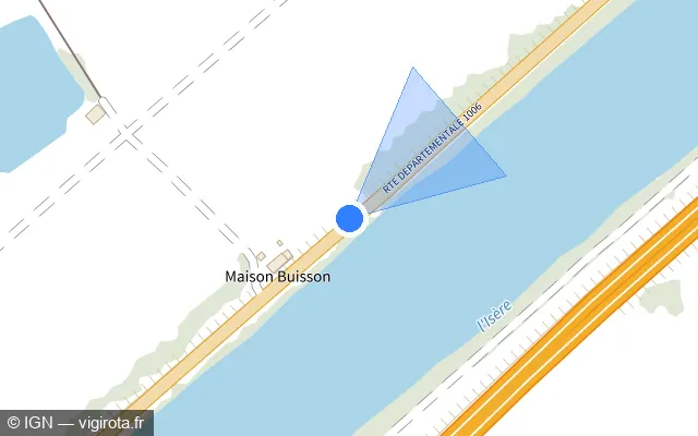 Vue plan de l'emplacement du radar tourelle à Coise-Saint-Jean-Pied-Gauthier sur D 1006