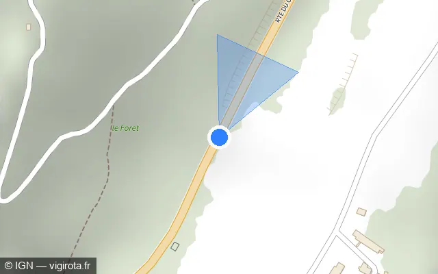 Vue plan de l'emplacement du radar tourelle à Saint-Jean-de-Couz sur Route du Cheval Blanc / D 1006