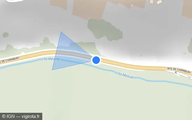 Vue plan de l'emplacement du radar tourelle à Yenne sur Route de Chambéry / D 1504