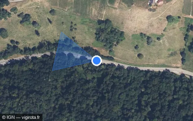 Vue satellite de l'emplacement du radar tourelle à Yenne sur Route de Chambéry / D 1504