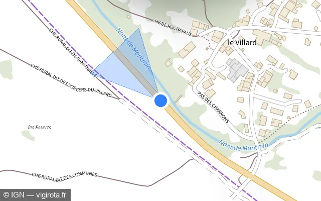 Vue plan de l'emplacement du radar tourelle à Doussard sur Route d'Albertville / D 1508