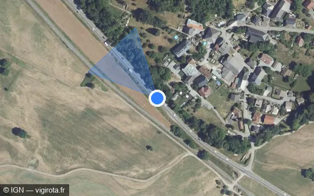 Vue satellite de l'emplacement du radar tourelle à Doussard sur Route d'Albertville / D 1508