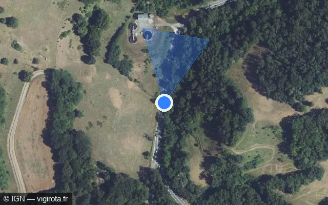 Vue satellite de l'emplacement du radar tourelle à Sallenôves sur Route de Bellegarde / D 1508