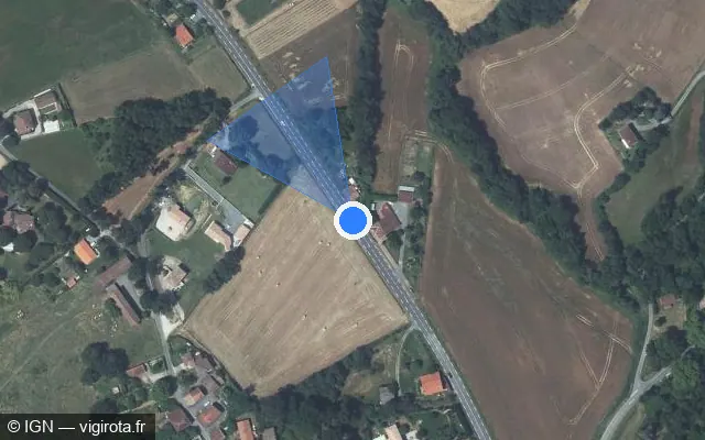 Vue satellite de l'emplacement du radar tourelle à Graulhet sur Route de Gaillac / D 964