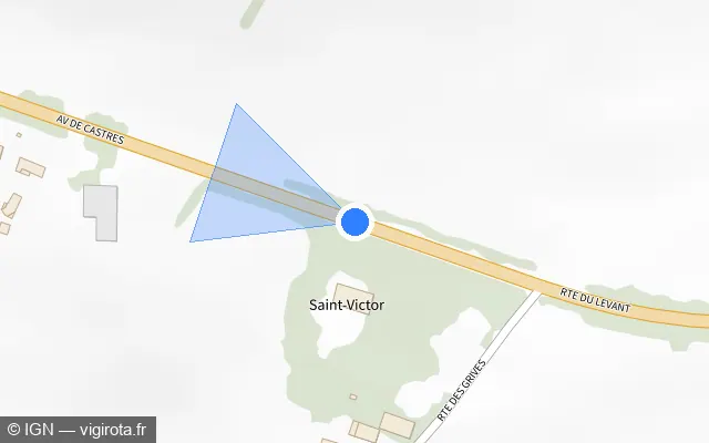 Vue plan de l'emplacement du radar tourelle à Cuq-Toulza sur Avenue de Castres / D 926