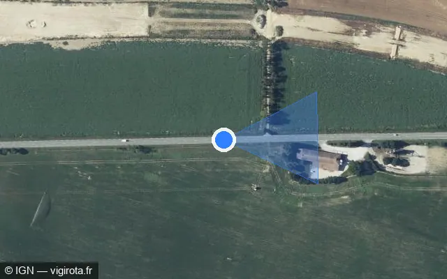 Vue satellite de l'emplacement du radar tourelle à Maurens-Scopont sur Route de Toulouse / D 926
