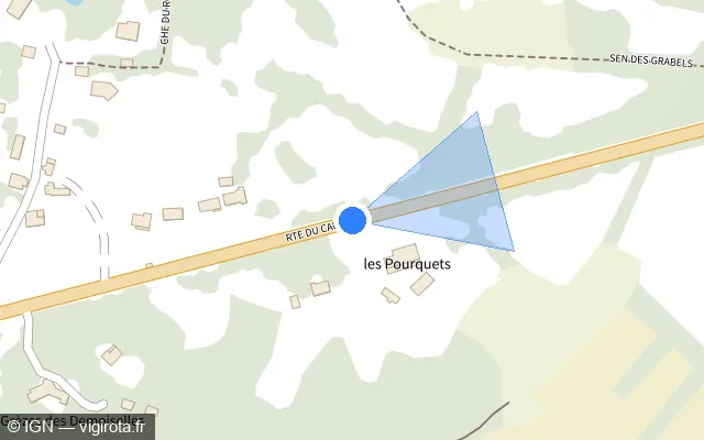 Vue plan de l'emplacement du radar tourelle à Monteils sur Route du Causse / D 926
