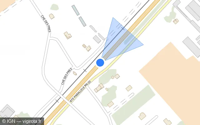 Vue plan de l'emplacement du radar tourelle à Cayrac sur D 820