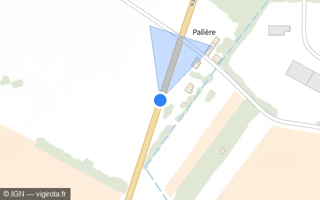 Vue plan de l'emplacement du radar tourelle à Campsas sur D 820