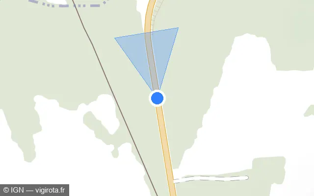 Vue plan de l'emplacement du radar tourelle à Breuilaufa sur N 147