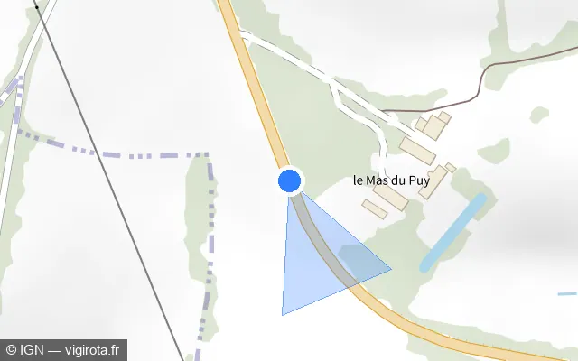 Vue plan de l'emplacement du radar tourelle à Boisseuil sur Route de Limoges / D 704