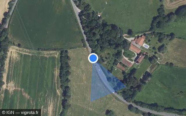 Vue satellite de l'emplacement du radar tourelle à Boisseuil sur Route de Limoges / D 704