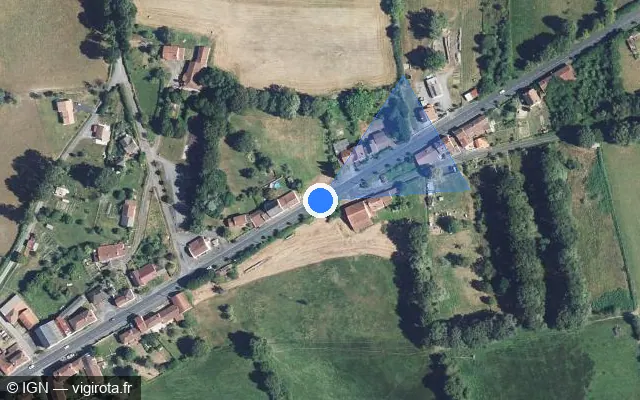 Vue satellite de l'emplacement du radar tourelle à Gajoubert sur Avenue des Templiers / D 951