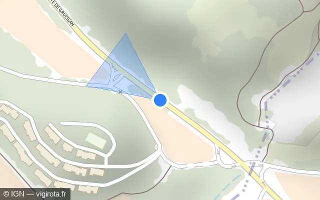 Vue plan de l'emplacement du radar tourelle à Narbonne sur D 32