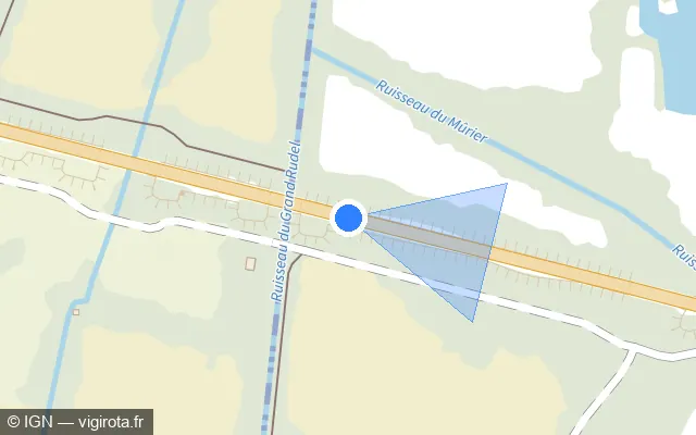 Vue plan de l'emplacement du radar tourelle à Agde sur D 612