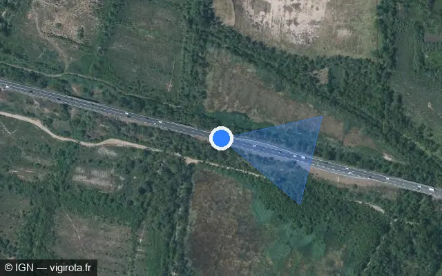 Vue satellite de l'emplacement du radar tourelle à Agde sur D 612
