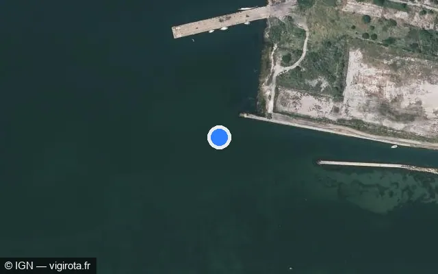 Vue satellite de l'emplacement du radar tourelle à Balaruc-les-Bains