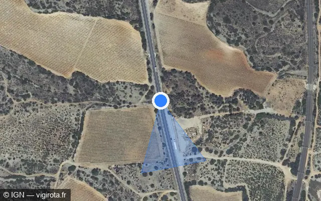 Vue satellite de l'emplacement du radar tourelle à Leucate sur D 6009