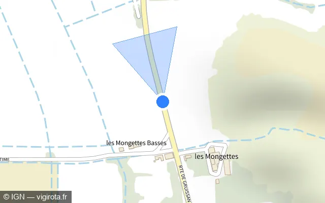 Vue plan de l'emplacement du radar tourelle à Narbonne sur D 32